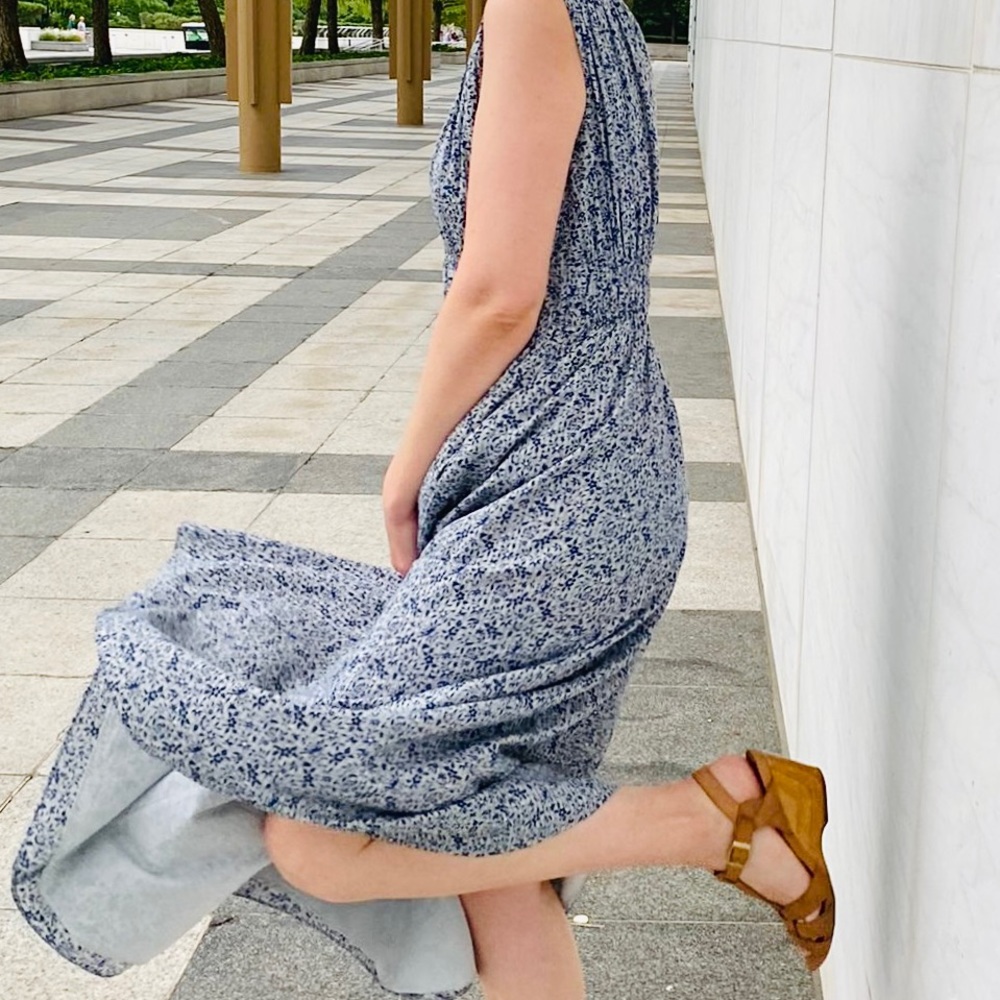 Madewell blue midi-length dress with pockets💙